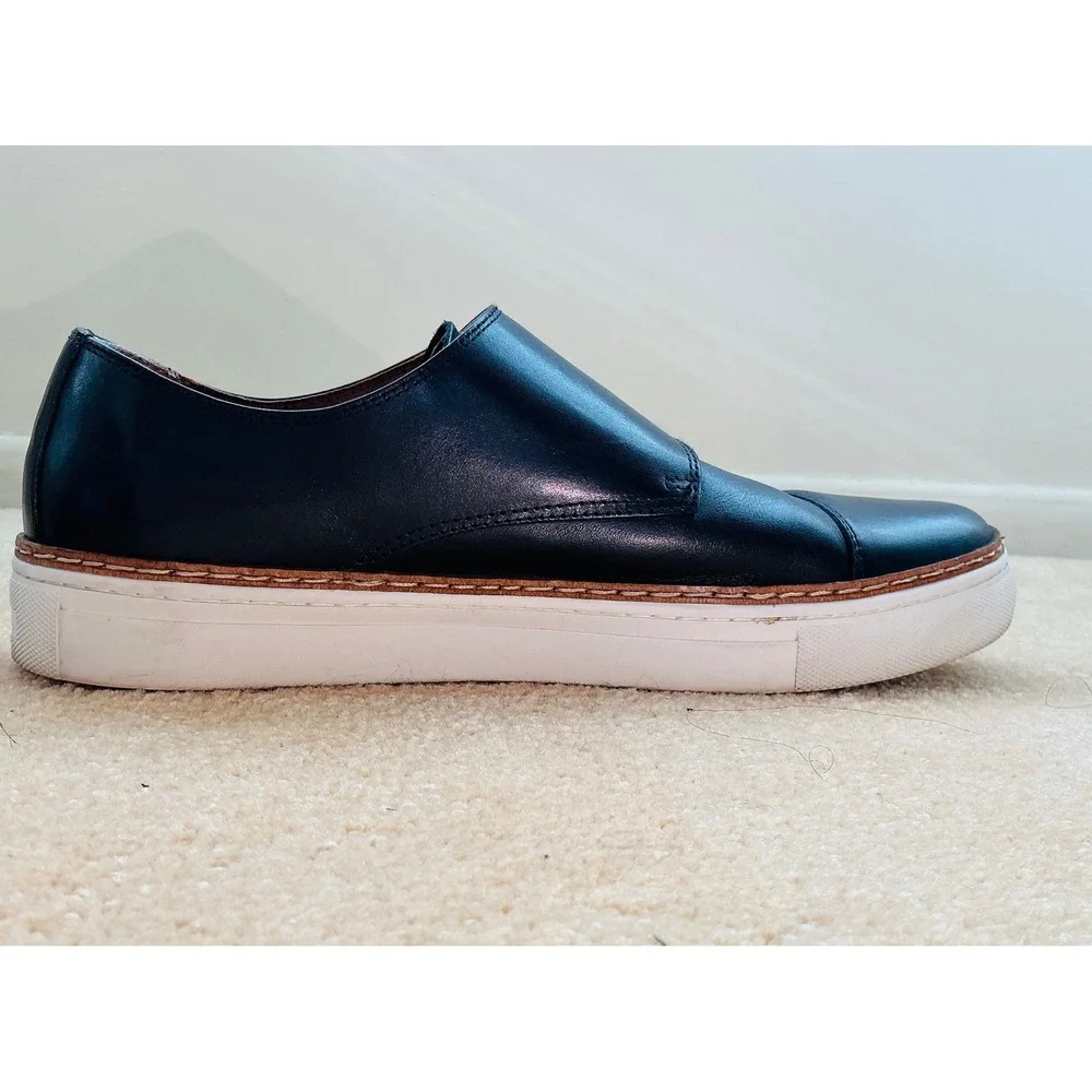 FLORSHEIM Mens Black Leather Double Monk Strap Versatile Loafers Shoes Sz 10.5 M